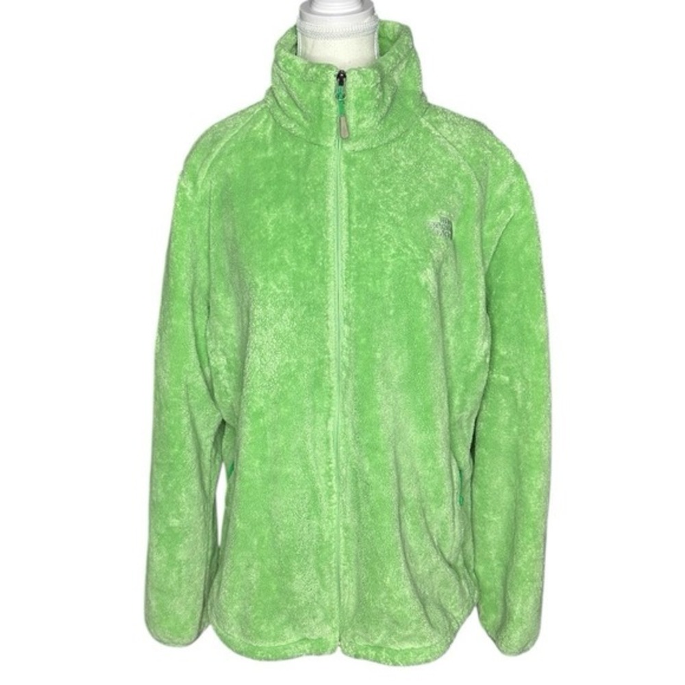 The North Face Osito Fleece Jacket Womens XXL Lime Green Full Zip Soft Fuzzy - Picture 1 of 16